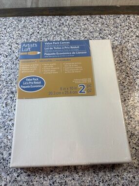 NEW, SEALED 2 PK Artist's Loft Value Pack Canvas 8" x 10"